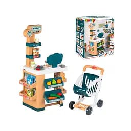 Игровой набор Smoby Интерактивный маркет с тележкой, звуковым эффектом, аксессуарами 48,9 х 38,5 х 89,6 см (350238)