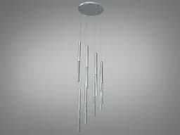 Люстра стельова LED Diasha 3007/8HR Вишукана, 24W, хром, 8 ламп, сучасний стиль для коридору, вітальні - мініатюра 2