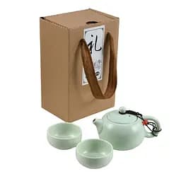 Стильний та компактний чайний набір для подорожей UFT TSET7 Green чайник та 2 піали