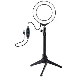 Кільцева USB LED лампа Puluz PKT3031 4.7 + настільний штатив