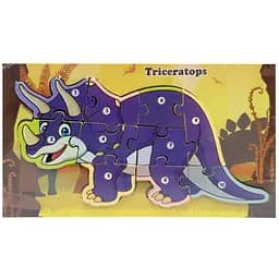 Дерев'яний пазл-вкладиш "Triceratops" Bambi MD 1924-9, 10 елементів