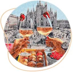 Деревянный пазл в коробке Завтрак в Милане