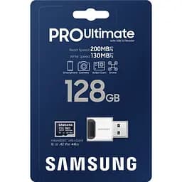 Карта пам'яті Samsung microSDXC PRO Ultimate 128GB Class 10 UHS-I U3 V30 A2 + USB Reader (MB-MY128SB/WW) [145484] - мініатюра 6