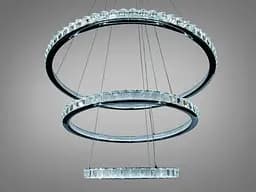 LED люстра кільця Diasha 66081/800+600+400CH хром 77 см 185W з пультом 20-30 кв.м. - мініатюра 2