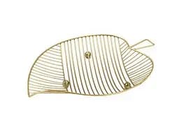 Металлическая фруктовница Maestro MR-1038 в форме листа – золотая корзина для кухни и стола