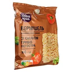Вермішель Повна Чаша швидкого приготування зі смаком грибів 60 г (932924) - мініатюра 2