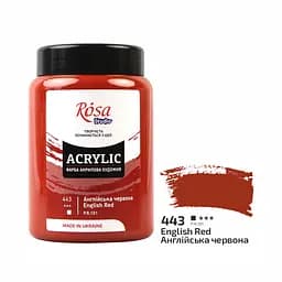 Краска акриловая Rosa Studio Английская красная 443, 400 мл