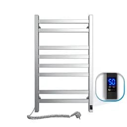Электрический полотенцесушитель Navin Авангард 480x800 Sensor левосторонний с таймером, матовый сатин 10-328153-4880, Хром матовый, Левое, Электронный