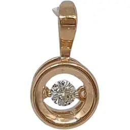 Золотая подвеска Семейные драгоценности с плавающим фианитом. 1740568 КР