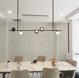 Видовжена підвісна люстра SIMPLE у чорному каркасі Line.F Довжина 100 см