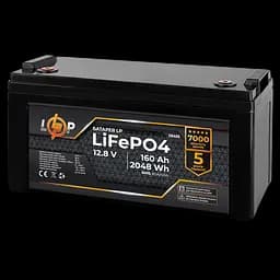 Акумулятор LP LiFePO4 12,8V - 160 Ah (2048Wh) (BMS 80A/40А) пластик для ДБЖ - мініатюра 3
