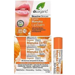 Бальзам для губ с экстрактом меда Dr. Organic Bioactive Skincare Manuka Honey Lip Balm SPF15, 5.7 мл