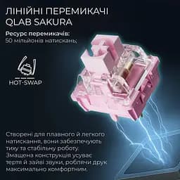 Клавіатура GamePro Asgard Valhalla Pro QLAB Sakura Switch Black (MK160-B-QS-PRO) - мініатюра 9