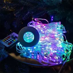 Розумна гірлянда Smart 200 LED довжина 2 м з керуванням зі смартфона прозора, мультиколор GarlandoPro 1733042W