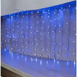 Новогодняя светодиодная гирлянда-штора Роса густая 3x0.7 м с 200 синими LED лампочками