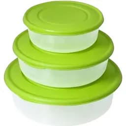 Набір контейнерів для харчових продуктів 3 в 1 Stenson круглі оливкові 3 шт. (25579)