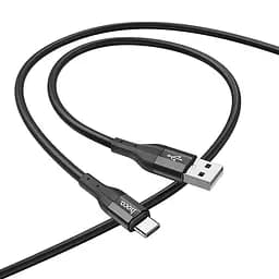 Кабель Hoco X72 Creator silicone charging data cable for Type-C чорний - мініатюра 3