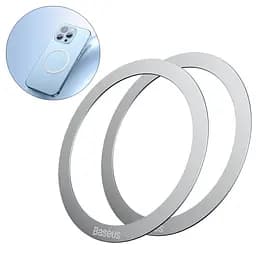 Пластина для MagSafe Baseus Halo Series Magnetic Metal Ring 2pcs/pack PCCH000012 Silver - мініатюра 4