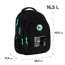 Рюкзак GoPack Teens 162M-4 Чорний (GO26-162M-4) - мініатюра 2