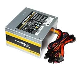 Блок питания 500 Вт, Chieftec IARENA, серебристый, 80+ Standart, Active PFC, 120 мм, 2xMolex/3xSATA/1x6+2-pin/1x4+4-pin