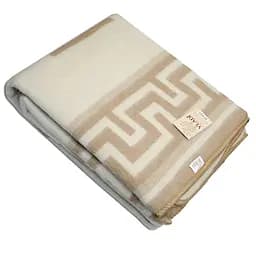 Ковдра жакардова вовняна Vladi Осло Греція 170х210 біло-бежева