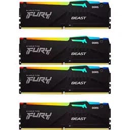 Модуль пам'яті для комп'ютера DDR5 128GB (4x32GB) 5600 MHz Beast RGB XMP Kingston Fury (ex.HyperX) (KF556C40BBAK4-128) - мініатюра 5