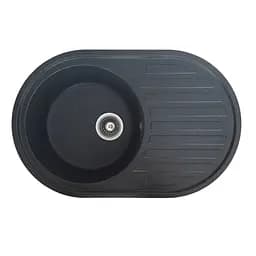 Кухонная мойка из искусственного камня овальная WiZ №13 770х500 мм (Черная)