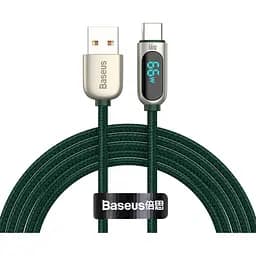 Кабель Baseus Display Fast Charging Cable USB to Type-C 66W 2m CASX020106 Green