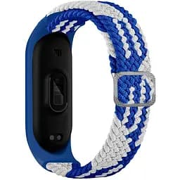 Плетеный ремешок Elastic Adjustment Xiaomi Mi Band 7/6/5/4/3 Blue/White