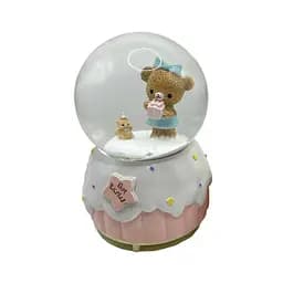 Сніжна куля Музична з підсвіткою Ведмедик з подарунками, F-341-100, 100 мм (В асортименті)