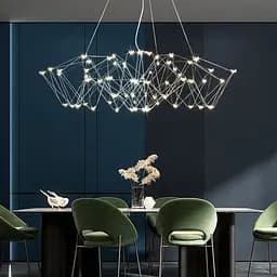 Невагома срібна люстра Ø 80 см | Арт. MJ 206-800 CH | Line F