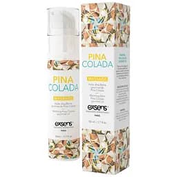 Массажное масло Exsens Pina Colada 50мл разогревающее, без сахара, без парабенов, съедобное