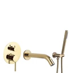 Смеситель для ванны VBI Milano gold скрытого монтажа VBI-050107GL Золотой