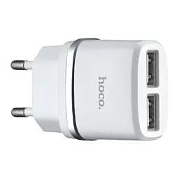 Мережевий зарядний пристрій Hoco C12 Smart dual USB charger ( EU ) 2USB 2.4A Білий