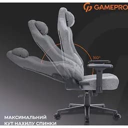 Геймерське крісло GamePro FGC750DG Fabric Dark Gray [163699] - мініатюра 11