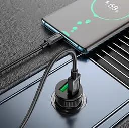 Автомобільний зарядний пристрій Hoco Z49B Level PD38W(1C1A) car charger Чорний - мініатюра 3
