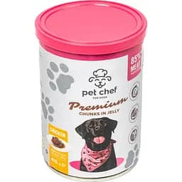 Влажный корм для взрослых собак Pet Chef Кусочки в желе с курицей 415 г duplication