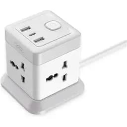 Сетевой удлинитель XO WL20 20W Square 4 розетки + 3 порта (2 USB-A 1 Type-C) кабель 2 метра