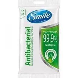 Влажные салфетки Smile Аntibacterial с подорожником 15 шт.