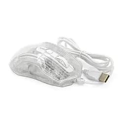 Миша провідна JEDEL GM1400, 6 кнопок, 1000/2400/3200/4800/6400/7200DPI, кабель 1,5 м. RGB підсвічування. 128х77х40 мм. Transparent. Box