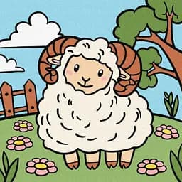 Картина по номерам для детей "Баранчик" Ideyka 25х25 см КНО9075