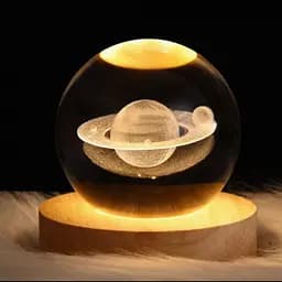 Ночник стеклянный шар настольный от юсб Сатурн Crystal Ball