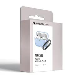 Чохол для навушників Apple AirPods Pro 3, синій, Air, термополіуретан (TPU), протиударний, захист від подряпин, пилу і ударів, футляр з карабіном для кріплення, точні вирізи для доступу до роз"ємів, ArmorStandart (ARM88304) - мініатюра 3