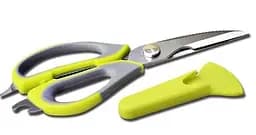 Многофункциональные кухонные ножницы 10в1 Mighty Shears с чехлом и магнитом Серый / Зеленый
