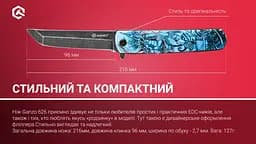 Ніж cкладний Ganzo G626-GS сiрий самурай - мініатюра 7