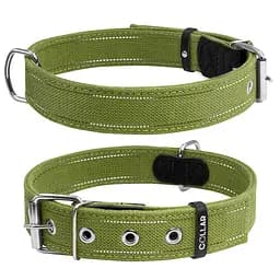 Ошейник для собак хлопчатобумажная тесьма CoLLaR Брезент двойной (ширина 35мм длина 51-63см)