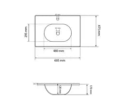 Умивальник VBI Pordenone white врізний VBI-018047, Білий - мініатюра 4