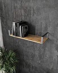 Полиця для книг і декору Moreli RX-28 Bl в стилі лофт 800x126x220 мм Чорний/Дуб аппалачі (mo-rx28-black-apalach)