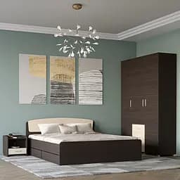 Спальня Еверест Бриз комплект 3 (модульная - 3 элемента) венге/дуб молочный (EVR-2550)
