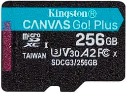 Карта пам'яті Kingston microSDHC/SDXC Canvas Go Plus 170R A2 U3 V30 Single Pack 256Gb